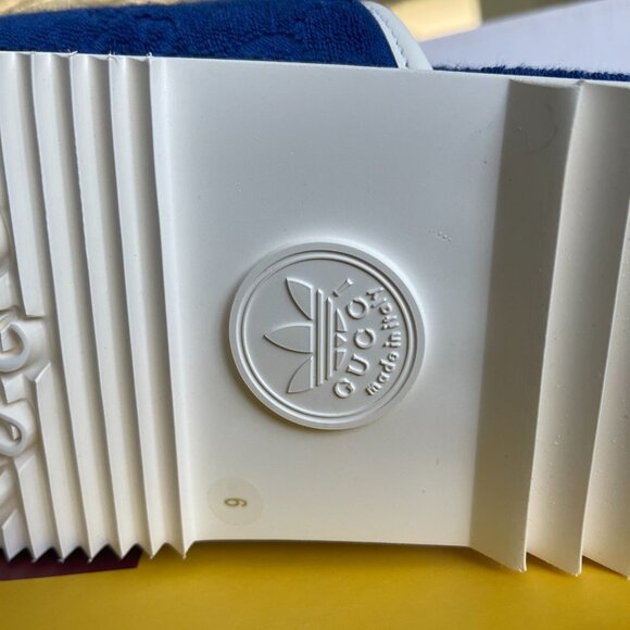 Adidas x Gucci Mens Slides Sandals Shoe, Blue/White, Gucci Sz 9 (US 9.5) - Picture 8 of 15